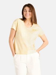 LIEBLINGSSTÜCK Koszulka w kolorze biało-żółtym rozmiar: 3XL. Białe bluzki damskie LIEBLINGSSTÜCK, xl, bez wzorów, z bawełny, bez kołnierzyka, bez ramiączek. Za 184.95 zł.