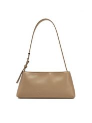 Calvin Klein Torebka Embossed Logo Shoulder Bag K60K612550 Beżowy. Brązowe torebki klasyczne damskie Calvin Klein, ze skóry, bez dodatków. Za 359.99 zł.