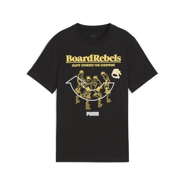 Koszulka Puma Mid90S Graphic. Czarne bluzki damskie Puma, s, bez wzorów, z gumy, bez kołnierzyka, bez ramiączek. Za 54.99 zł.