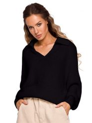 Made of emotion Sweter w kolorze czarnym rozmiar: L/XL. Czarne swetry klasyczne damskie Made Of Emotion, l, ze splotem, bez kołnierzyka. Za 127.65 zł.