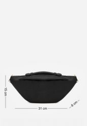 Czarna Nerka w Stylu Casual Ozdobiona Uchwytem Hippusa. Czarne nerki i saszetki damskie Renee, bez wzorów, z jeansu. Za 79.99 zł.