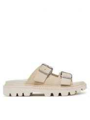 Tommy Jeans Klapki Double Strap Sandal Suede EN0EN02797 Écru. Klapki damskie Tommy Jeans, bez wzorów, z jeansu, bez obcasa, bez zapięcia. Za 229.99 zł.