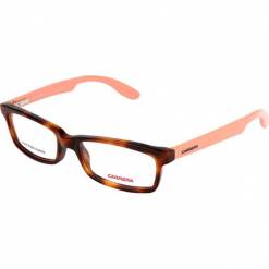 Oprawki "52" w kolorze brązowo-pomarańczowym. Brązowe okulary przeciwsłoneczne damskie Carrera, Ferragamo. W wyprzedaży za 119.95 zł.