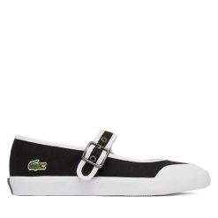 Baleriny Lacoste. Czarne balerinki damskie Lacoste, bez wzorów. Za 337.99 zł.