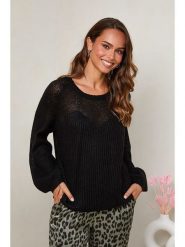 Soft Cashmere Sweter w kolorze czarnym rozmiar: 38/40. Czarne swetry klasyczne damskie Soft Cashmere, ze splotem, bez kołnierzyka. Za 100.99 zł.