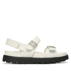 Sandały Tory Burch. Białe sandały damskie Tory Burch, bez wzorów, bez obcasa, na płaskiej podeszwie, bez zapięcia. Za 1,659.00 zł.