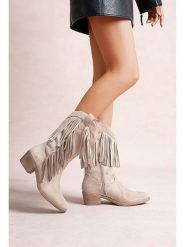 Foreverfolie Botki w kolorze beżowym rozmiar: 41. Brązowe botki damskie Foreverfolie, eleganckie, bez obcasa, bez zapięcia. Za 152.99 zł.