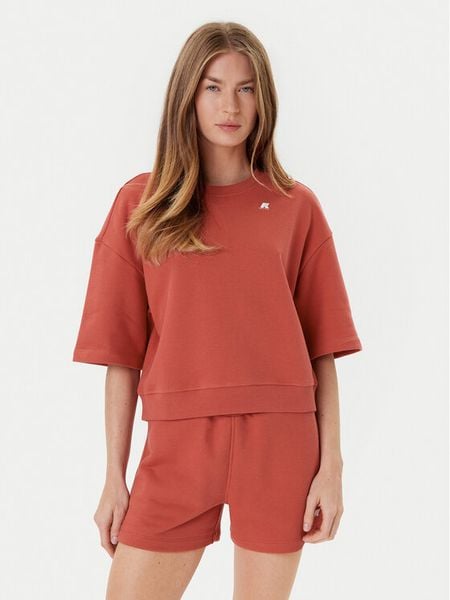 K-Way Bluza Gwen K7127ZW Czerwony Comfort Fit. Czerwone bluzy damskie K-Way, xl, bez wzorów, z bawełny, bez kaptura. Za 309.99 zł.