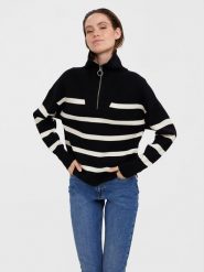 Vero Moda Sweter "Saba" w kolorze czarno-kremowym rozmiar: XL. Czarne golfy damskie Vero Moda, xl, bez wzorów, bez ramiączek. Za 79.03 zł.