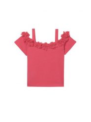 Mayoral Bluzka 6003 Różowy Regular Fit. Czerwone bluzki i koszule dziewczęce Mayoral, bez wzorów, z bawełny, bez kołnierzyka, bez ramiączek. Za 114.99 zł.