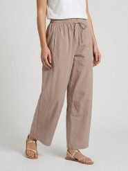 MOSS COPENHAGEN Spodnie "Selmina" w kolorze szarobrązowym rozmiar: M/L. Brązowe spodnie materiałowe damskie Moss Copenhagen, bez wzorów, z materiału. Za 166.49 zł.
