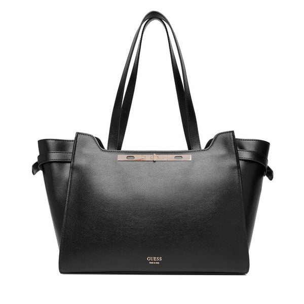 Torebka Guess. Czarne shopper bag Guess, z aplikacjami, bez dodatków. Za 1,259.00 zł.