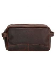 HIDE & STITCHES Skórzana kosmetyczka w kolorze brązowym - 25 x 15 x 8,5 cm rozmiar: onesize. Brązowe kosmetyczki damskie HIDE & STITCHES, bez wzorów, z materiału. Za 165.71 zł.