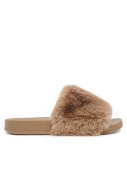 DeeZee Klapki TY013 Beżowy. Brązowe klapki damskie DeeZee, bez wzorów, z materiału, bez obcasa, bez zapięcia. Za 79.99 zł.