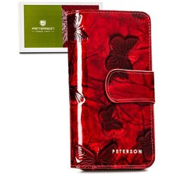 Portfel damski Peterson PTN 76116-BF czerwony. Czerwone portfele damskie Peterson, bez wzorów, ze skóry. Za 69.99 zł.