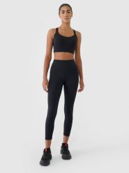 4F Legginsy treningowe 7/8 z wysokim stanem damskie - czarne S. Czarne legginsy damskie 4F, s, bez wzorów, z dzianiny. Za 119.99 zł.