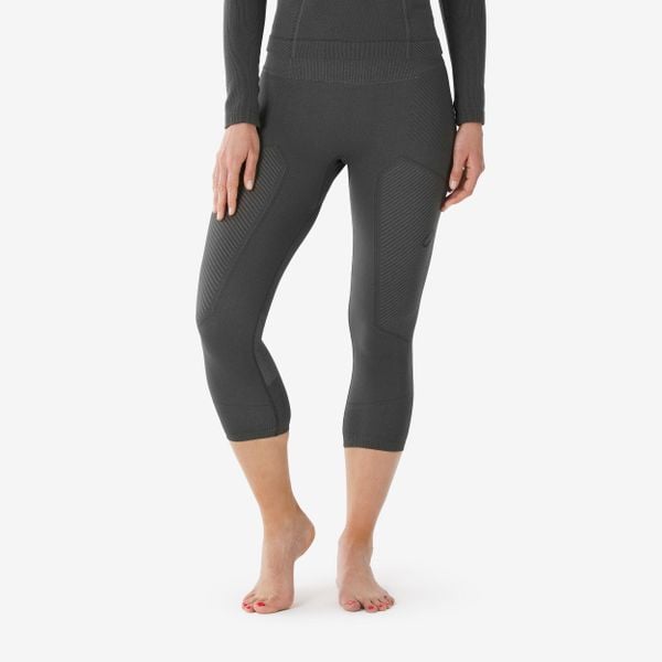 Legginsy termoaktywne narciarskie damskie Quechua BL 900 tech 3/4. Czarne legginsy damskie WED'ZE, m, bez wzorów, z elastanu. Za 129.99 zł.