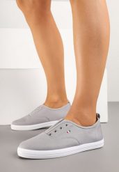 Szare Klasyczne Tenisówki z Elastyczną Wstawką Sepelle. Szare obuwie sportowe damskie Born2be, z jeansu, bez zapięcia, tenisowe. Za 44.99 zł.