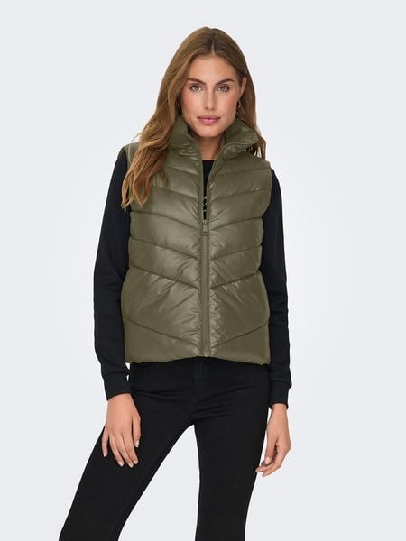 JDY Kamizelka pikowana w kolorze khaki rozmiar: XXL. Brązowe kamizelki damskie JDY, xxl, bez wzorów, bez kaptura. Za 83.62 zł.