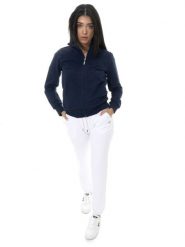 Bluza z bawełna z kieszenie na co dzień na siłownię. Niebieskie bluzy damskie LEONE 1947 APPAREL, xl, bez wzorów, z bawełny, bez kaptura. Za 248.39 zł.