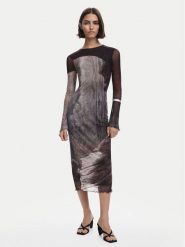 Desigual Sukienka codzienna Abyss Lacroix 25WWVK01 Brązowy Slim Fit. Brązowe sukienki damskie Desigual, bez wzorów, z syntetyku, bez ramiączek. Za 369.99 zł.
