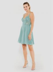 Swing Sukienka koktajlowa 5AE19300 Zielony Regular Fit. Zielone sukienki damskie Swing, bez wzorów, z syntetyku, wizytowe, bez ramiączek. Za 749.99 zł.
