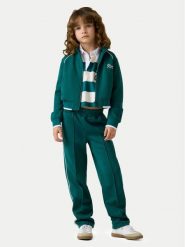 Guess Spodnie dresowe J6YB12 K3932 Zielony ciemny Regular Fit. Zielone spodnie dresowe dziewczęce Guess, z aplikacjami, z dresówki. Za 214.99 zł.