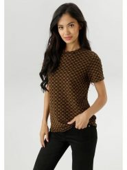 Aniston Koszulka w kolorze karmelowo-czarnym rozmiar: 40. Brązowe koszulki damskie Aniston, bez wzorów, bez kołnierzyka, bez ramiączek. Za 82.83 zł.