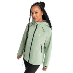 Kurtka trekkingowa hardshell damska Lac Léman. Zielone kurtki damskie SIROKO, l, bez wzorów, z hardshellu, bez kaptura. Za 551.00 zł.