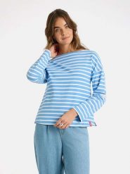 LIEBLINGSSTÜCK Bluza "Stine" w kolorze błękitno-białym rozmiar: 3XL. Białe bluzy damskie LIEBLINGSSTÜCK, xl, bez wzorów, bez kaptura. Za 175.67 zł.