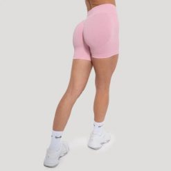 Szorty damskie fitness slim Luma. Czerwone spodenki sportowe damskie GYMBEAM, m, bez wzorów, z elastanu, z podwyższonym stanem, do biegania. Za 94.90 zł.