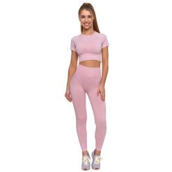 Różowy Damski Komplet Top+Legginsy Moraj. Czerwone legginsy damskie Moraj, m, bez wzorów, z materiału. Za 119.00 zł.