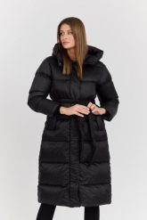 HETREGO Czarny damski puchowy płaszcz Karen Woman Quilted Coat. Brązowe płaszcze damskie HETREGO, bez wzorów, z poliamidu, bez kaptura. W wyprzedaży za 1,369.99 zł.