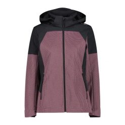 Damska wodoodporna kurtka z kapturem CMP. Czerwone kurtki damskie CMP, xl, bez wzorów, z softshellu, z kapturem. Za 342.50 zł.