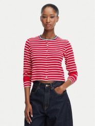 Tommy Jeans Kardigan DW0DW22805 Czerwony Slim Fit. Czerwone kardigany damskie Tommy Jeans, l, bez wzorów, z jeansu. Za 229.99 zł.