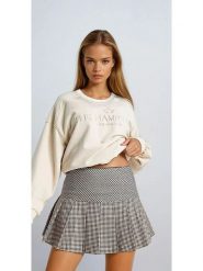 Monki Spódnica w kolorze czarno-kremowym rozmiar: 32. Brązowe spódnice damskie Monki, na co dzień, bez wzorów, mini. Za 43.99 zł.