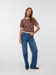 Vero Moda Sweter w kolorze czerwono-beżowym rozmiar: L. Brązowe swetry klasyczne damskie Vero Moda, l, bez kołnierzyka. Za 114.17 zł.