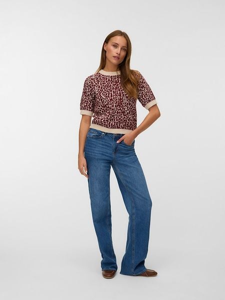 Vero Moda Sweter w kolorze czerwono-beżowym rozmiar: XL. Brązowe swetry klasyczne damskie Vero Moda, xl, bez kołnierzyka. Za 69.91 zł.