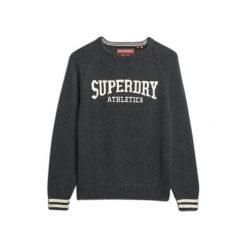 Sweter damski Superdry Slouchy Intarsia. Szare swetry klasyczne damskie Superdry, na zimę, bez kołnierzyka. Za 347.00 zł.