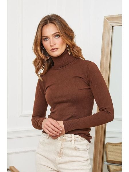 Joséfine Golf "Buviol" w kolorze brązowym rozmiar: M. Brązowe golfy damskie Joséfine, m, bez wzorów, bez ramiączek. Za 144.92 zł.