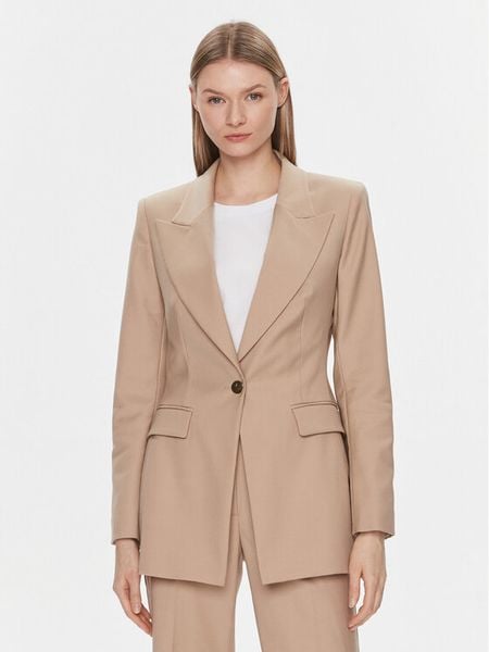 IVY OAK Marynarka IO119086 Beżowy Regular Fit. Brązowe marynarki i żakiety damskie IVY & OAK, bez wzorów, z wiskozy. Za 1,019.00 zł.