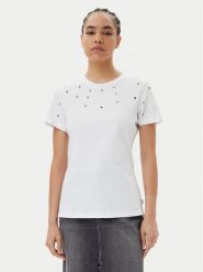 Silvian Heach T-Shirt GPP25070TS Biały Regular Fit. Białe t-shirty damskie Silvian Heach, s, bez wzorów, z bawełny, bez kołnierzyka. Za 79.99 zł.