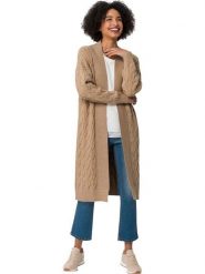 Heine Kardigan w kolorze jasnobrązowym rozmiar: 50. Brązowe kardigany damskie Heine, bez wzorów, ze splotem. Za 82.99 zł.