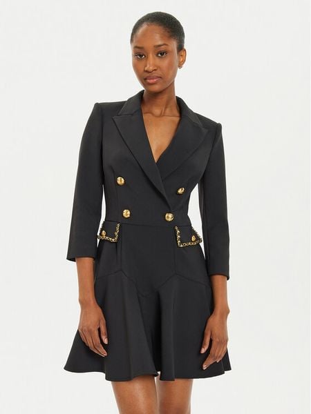 Elisabetta Franchi Sukienka koktajlowa AB-T18-46E2-V700 Czarny Regular Fit. Czarne sukienki damskie Elisabetta Franchi, bez wzorów, z syntetyku, wizytowe, bez ramiączek. Za 2,379.00 zł.