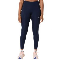 Leginsy fitness damskie Road High Waist Tight. Niebieskie legginsy sportowe damskie Asics, s, bez wzorów, z materiału, z podwyższonym stanem, do biegania. Za 269.99 zł.