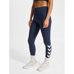 Damskie legginsy Hummel Pulse Logo MW. Niebieskie legginsy damskie Hummel, bez wzorów. Za 149.00 zł.