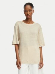 BOSS T-Shirt C_Emma 50556387 Beżowy jasny Regular Fit. Brązowe t-shirty damskie Boss, xs, bez wzorów, ze lnu, bez kołnierzyka. Za 319.99 zł.