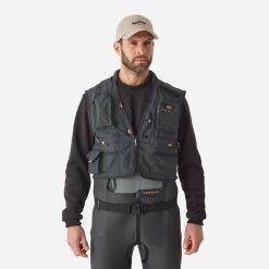 Kamizelka wędkarska Caperlan Wading 500. Brązowe kamizelki damskie CAPERLAN, l, bez wzorów, z materiału, bez kaptura. Za 219.99 zł.