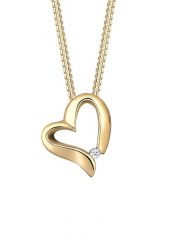 Elli DIAMONDS Damski wisiorek serce zakrzywione z diamentem (0.015 ct.) srebro 925 Sterling Silver Naszyjniki 1 ct. Szare naszyjniki damskie Elli DIAMONDS, z brylantem, srebrne. Za 288.99 zł.