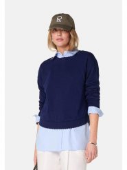 Rodier Sweter w kolorze granatowym rozmiar: L. Niebieskie swetry klasyczne damskie Rodier, l, z kaszmiru, bez kołnierzyka. Za 234.94 zł.